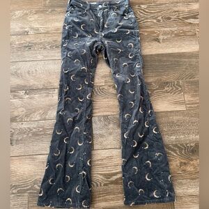 Pilcro Corduroy flare pants size 25 moon print